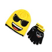 Wholesale - EMOJI KNIT HAT & GLOVE SET, UPC: 688955730908